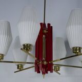 Large Mid-Century Arredoluce Monza manner chandelier. 1950s Italian design