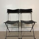 Pair of Celestina chairs by Marco Zanuso for Zanotta in black leather.