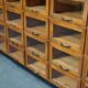 Vintage dutch oak haberdashery cabinet 1930s