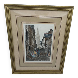 Gravure Quimper .Fin