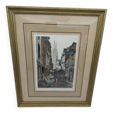 Engraving from Quimper. Late 19th century.