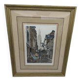 Gravure Quimper .Fin XIXème.