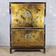 Vintage Chinese cabinet gold leaf / flowers and birds / bohemian