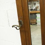 Vestiaire Napoléon III en noyer fin 19e, 3 miroirs, marbre, 8 patères