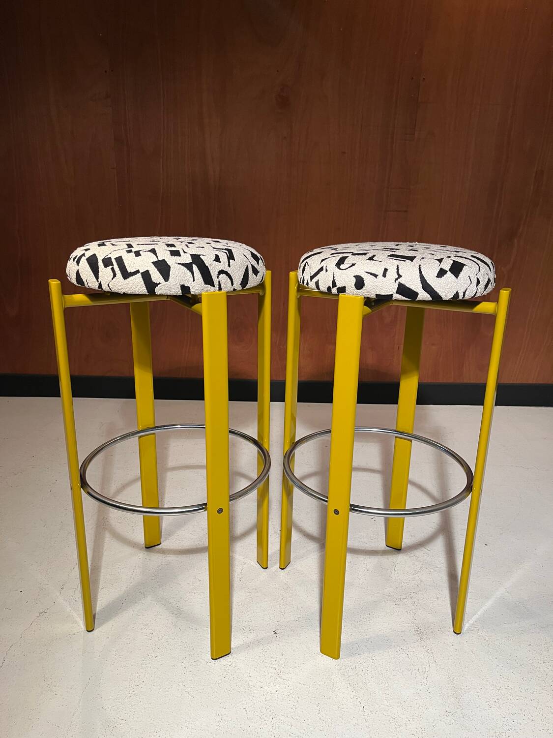 Paire de tabourets de bar vintage vers 1980