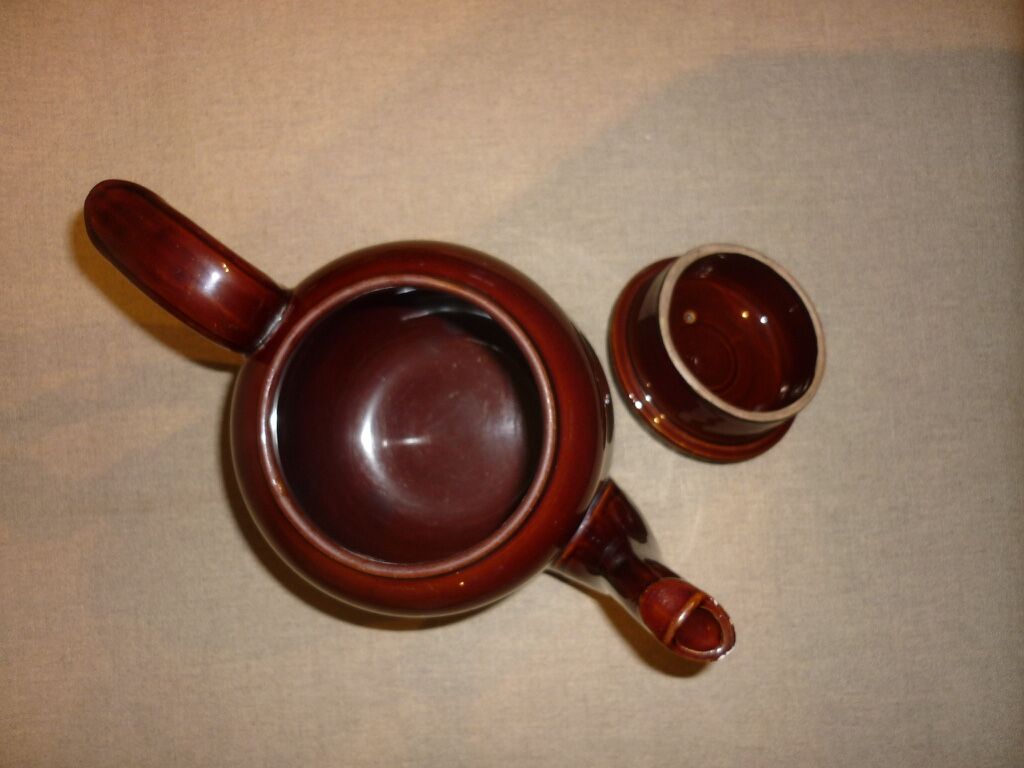 Very large brown ceramic coffee maker