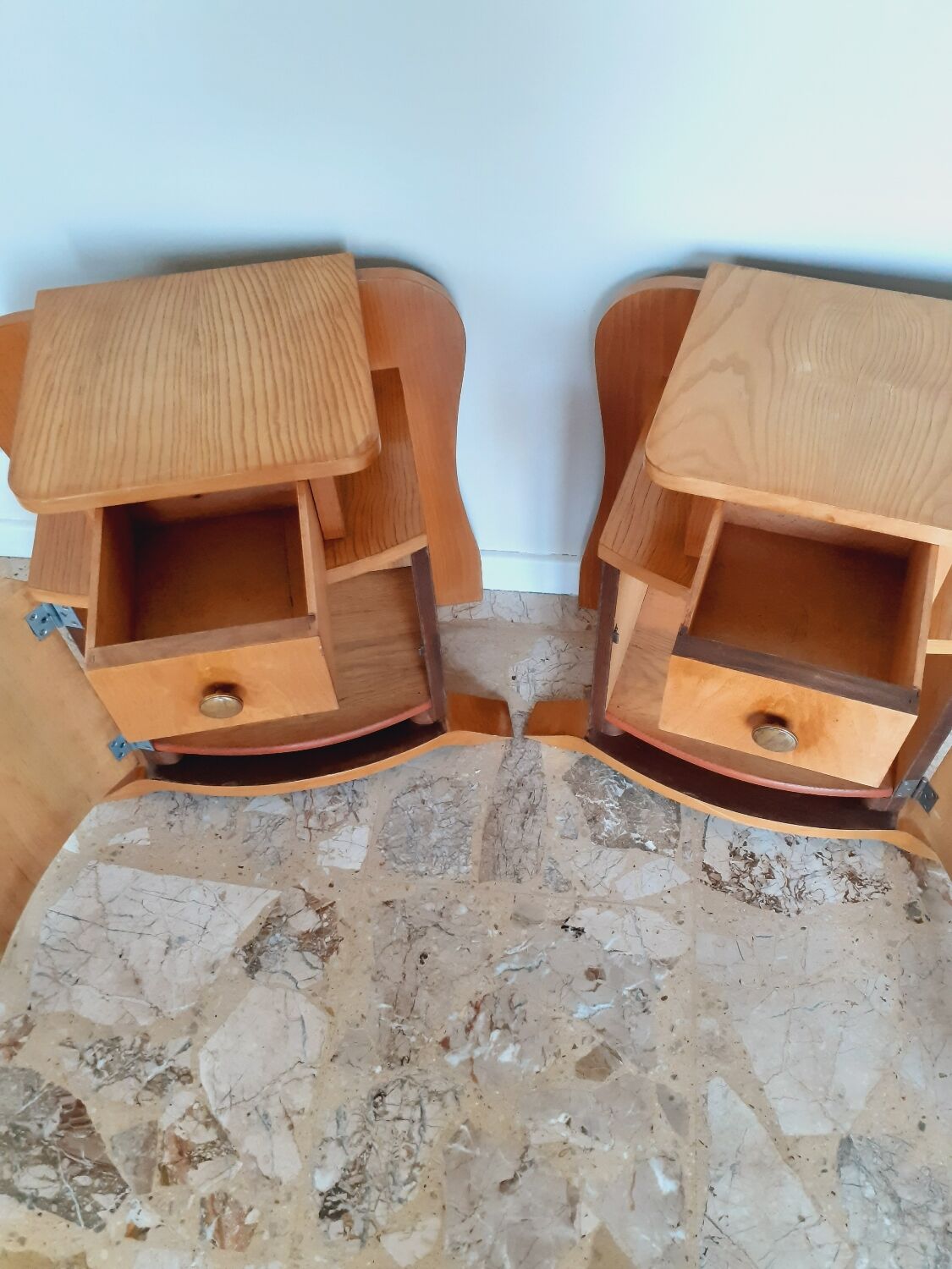 Pair of art deco bedside tables