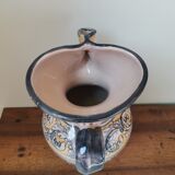 Vintage hand-painted carafe signed ceramic plant pattern