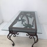 Table basse en fer forgé des années 50-60