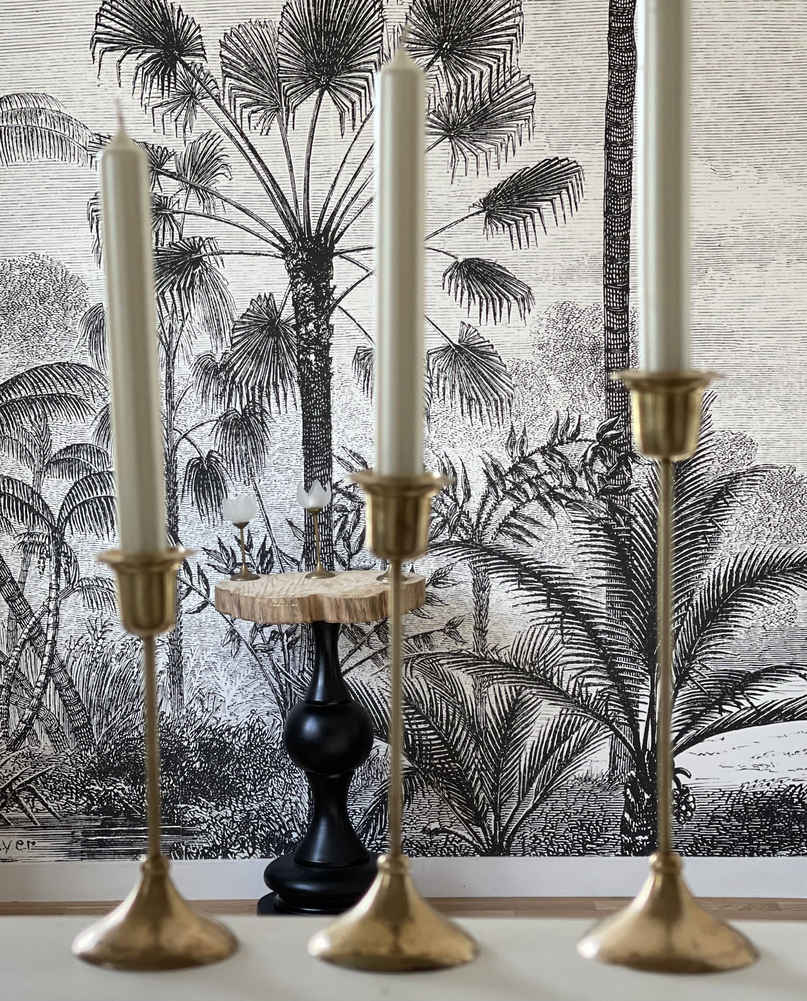 3 brass candle holders 1970