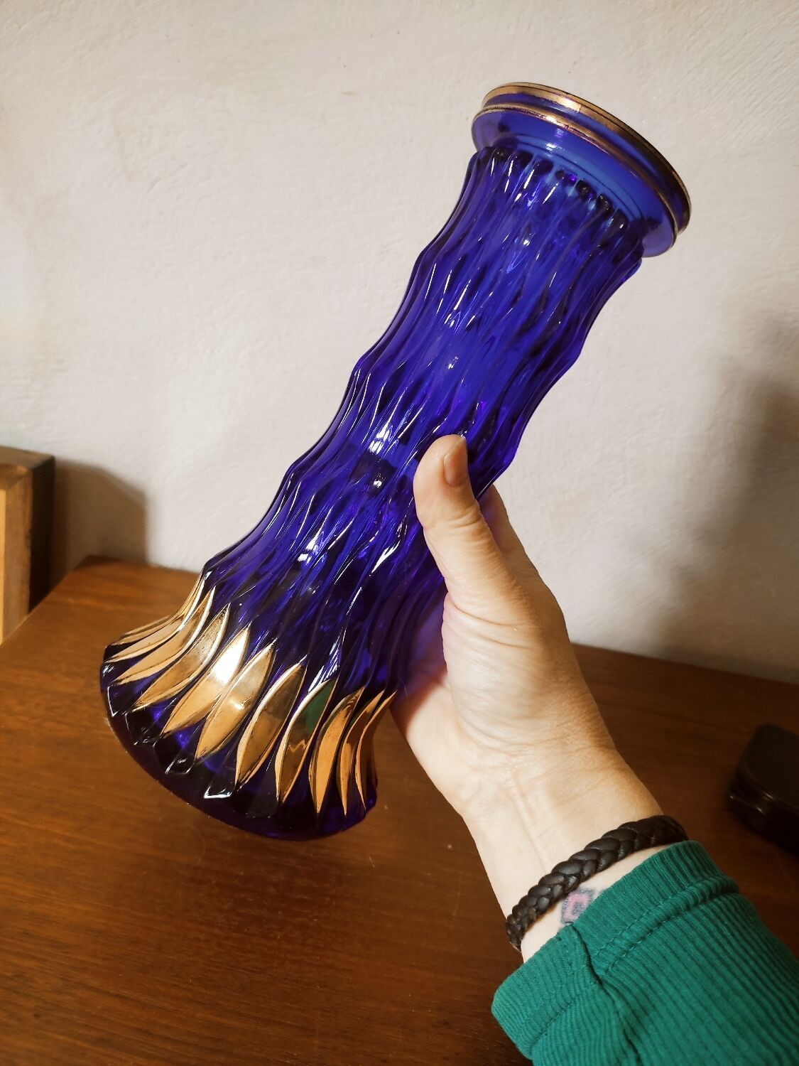 Cobalt blue glass vase
