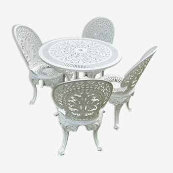 Old white rock garden furniture