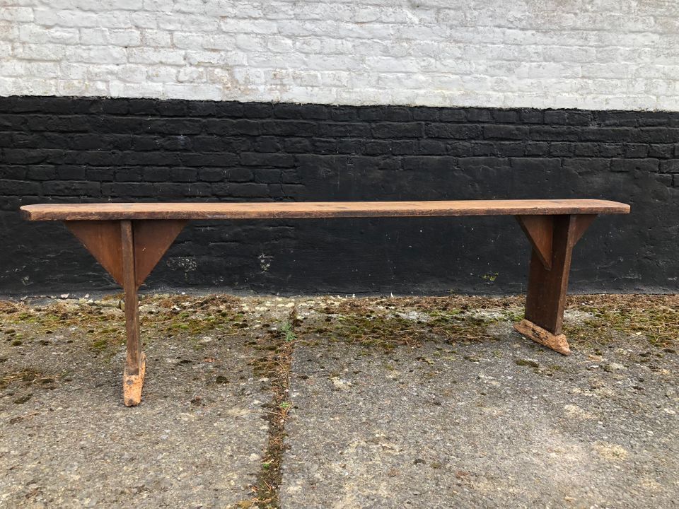 19th oak school bench