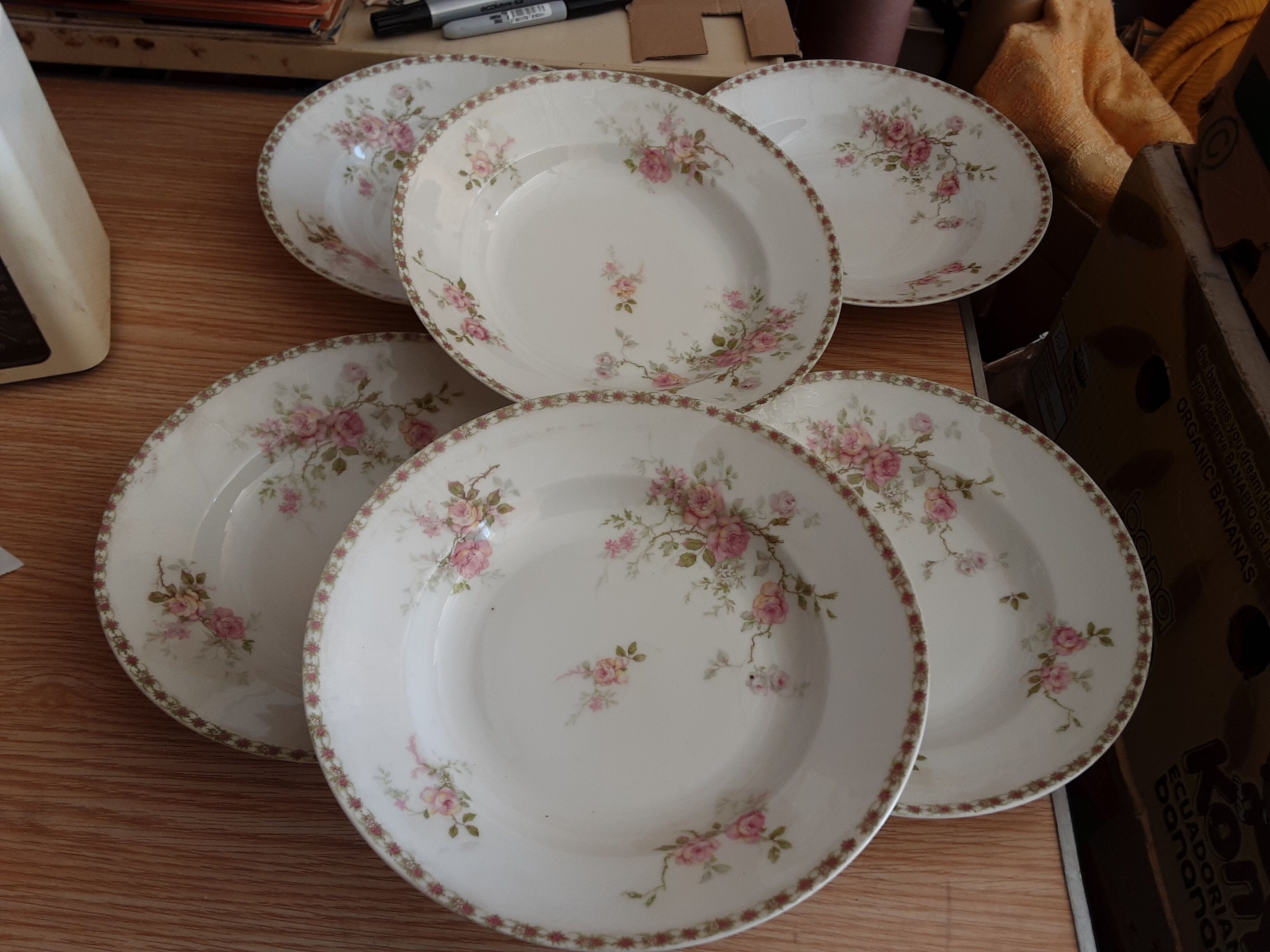 6 hollow plates porcelain of Limoges