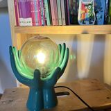 Green hands ceramic lamp