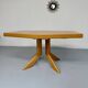 Ancienne table en bois massif octogonal a rallonge design Girsberger