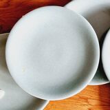 10 assiettes à desserts en céramique bleu Longchamp