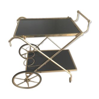 Golden dessert trays black glass