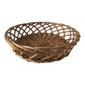 Large round rattan basket vintage 60s-70s
