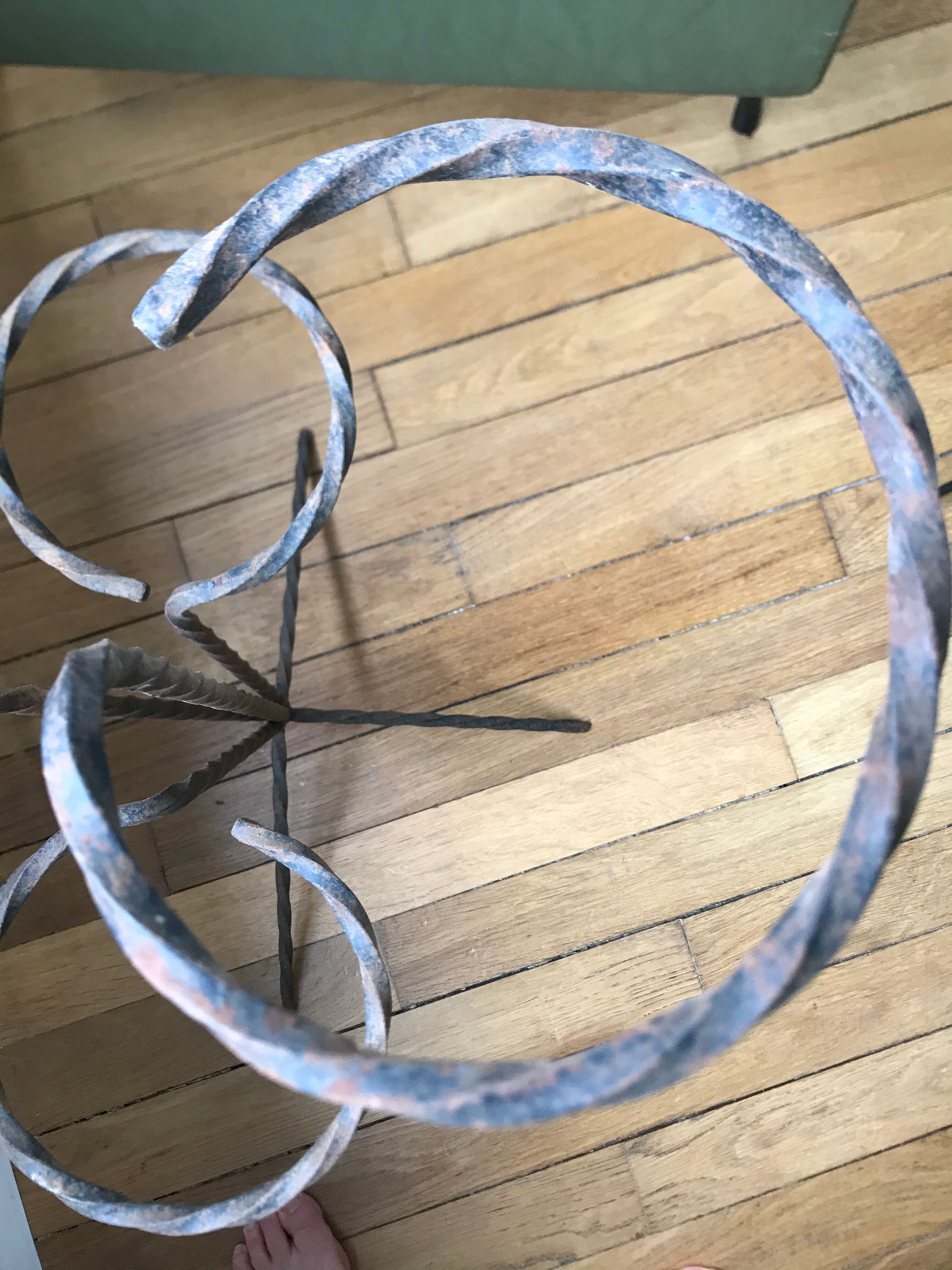 Wrought iron plant holders