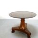 Neo-classical pedestal table in walnut and black marble - French work from the 1930s