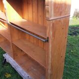 Pine bookcase (251 x 49 x height 288 cm)
