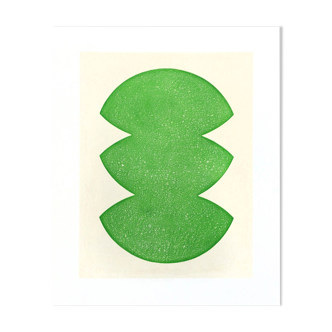 Peinture sur papier  - ARI vert - 40x50cm - signée Eawy