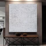Minimalist monochrome abstract painting white