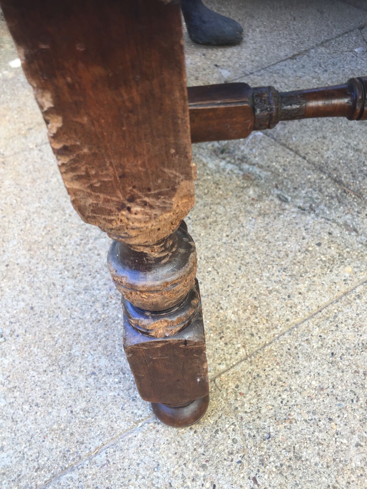 Pair of Louis XIII style molded wood armchairs