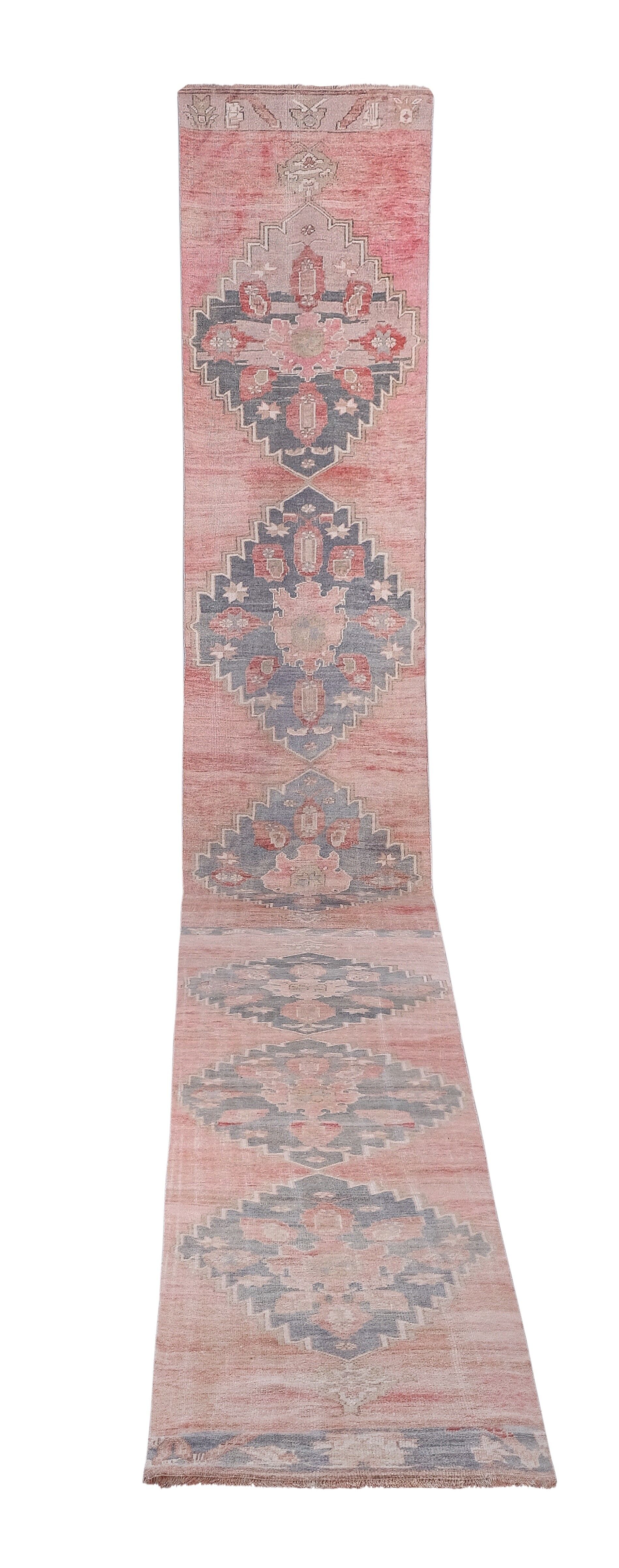 Vintage Turkish rug from Oushak, hand-woven 95x745 cm