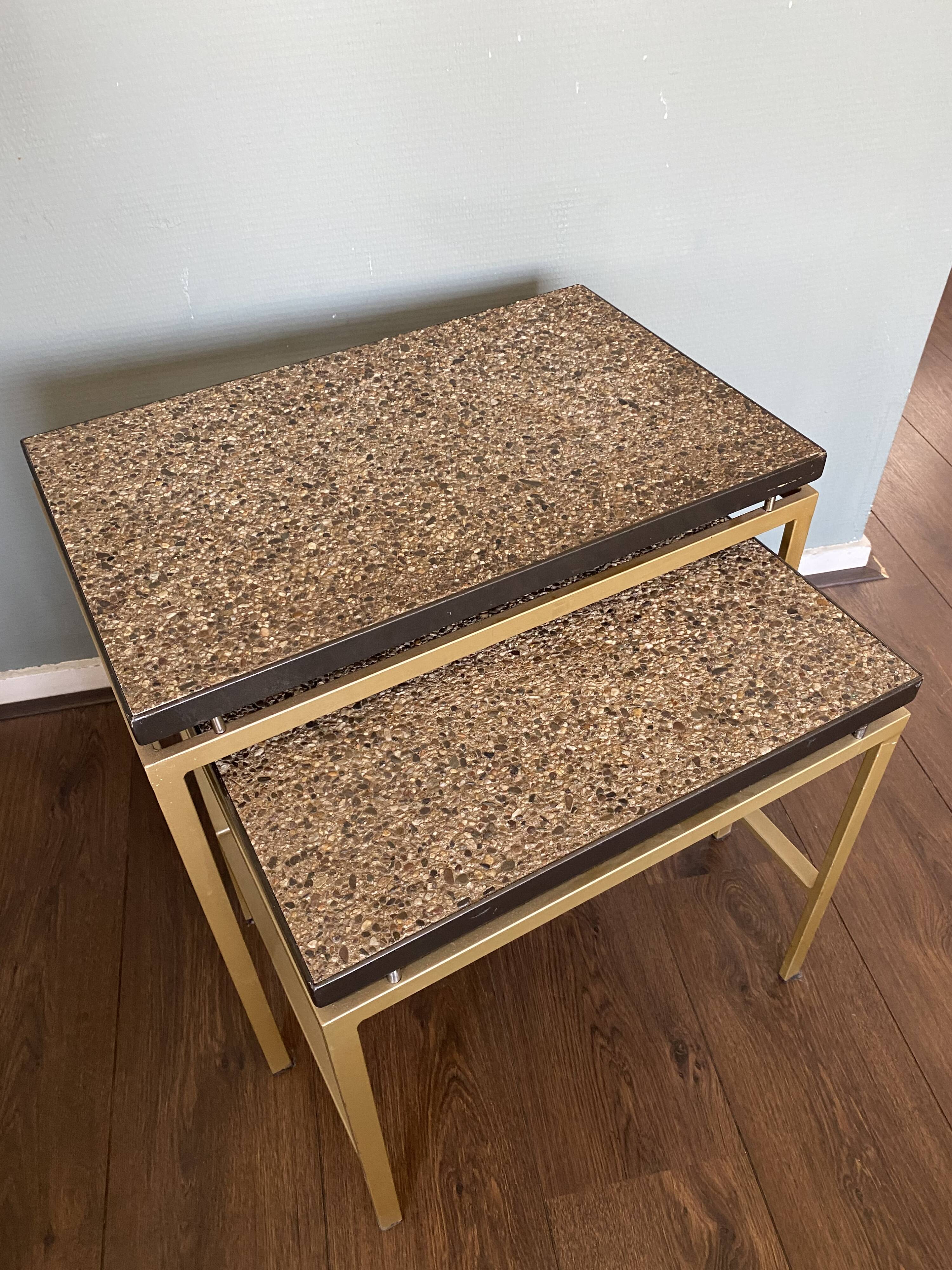 Vintage, Mid-Century Modernist set of 2 side tables, 1960s