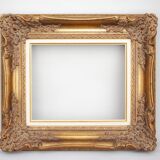 Marco barroco vintage de madera y paspartú hecho a mano.