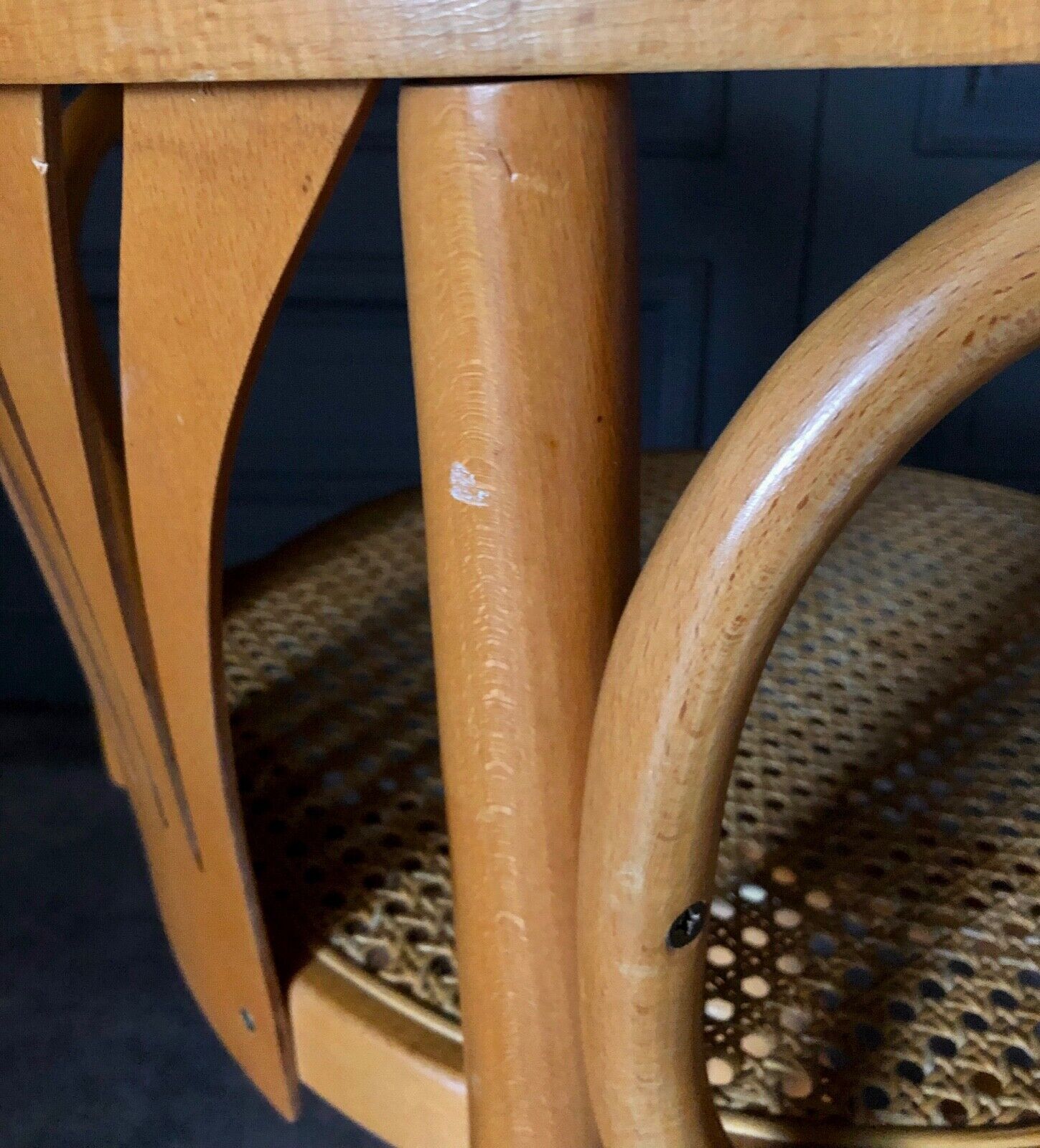 Armchair american turning desk wood hanger chene clair 1960 cannage