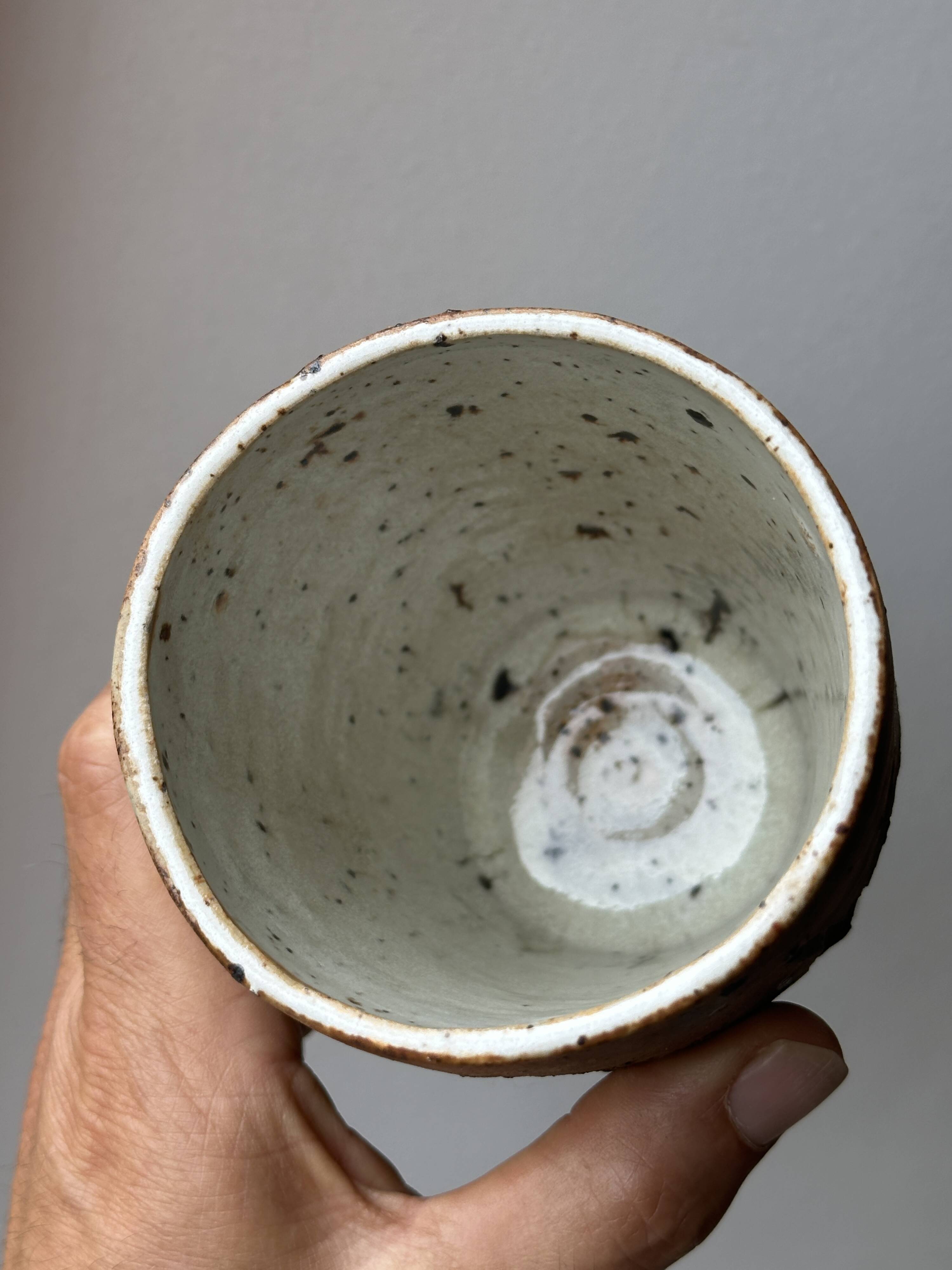 Vintage scarified stoneware vase pot from the 60s