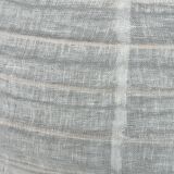Medium pendant light in rattan and natural linen, Japanese-style, flattened round (Labu) H35 D60