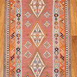 Oriental Kilim Rug Shiraz Gashgai Antique: 1.50 X 2.85 Metres