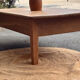 Table basse de ferme ancienne 2 tiroirs en bois massif brut 