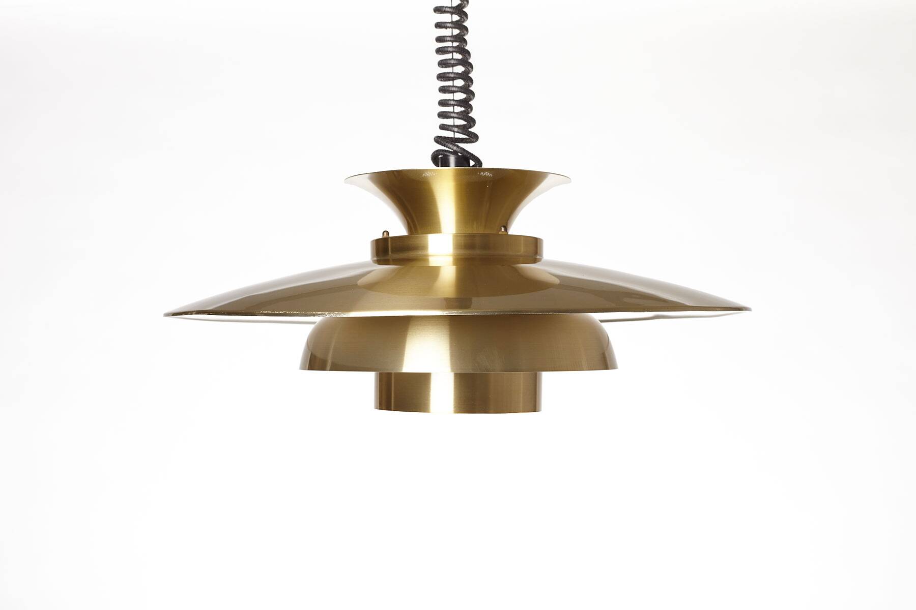 Brass Pendant Light, Denmark 1980s