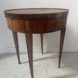 Louis XVI style marquetry pedestal table with removable top, 20th century