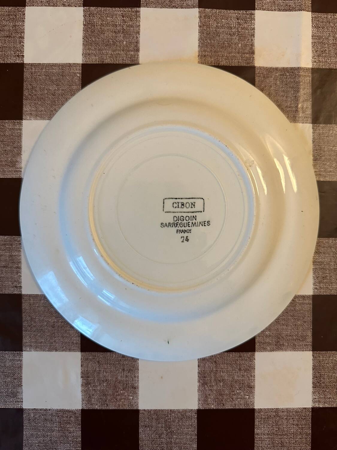Vintage Cibon Digoin Sarreguemines France Decorative Plate with Rose M