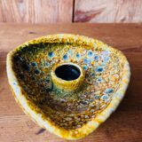 Duo of ceramic candlestick Fat Lava 70s.