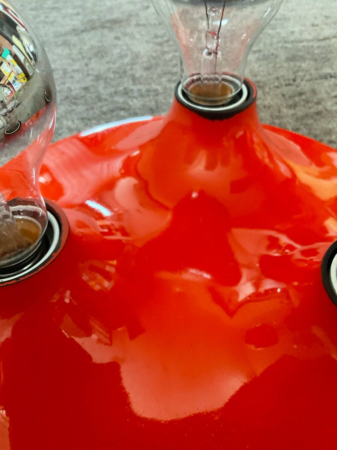 Space Age saucer wall lamp with 3 lights from the 70s