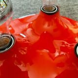 Space Age saucer wall lamp with 3 lights from the 70s