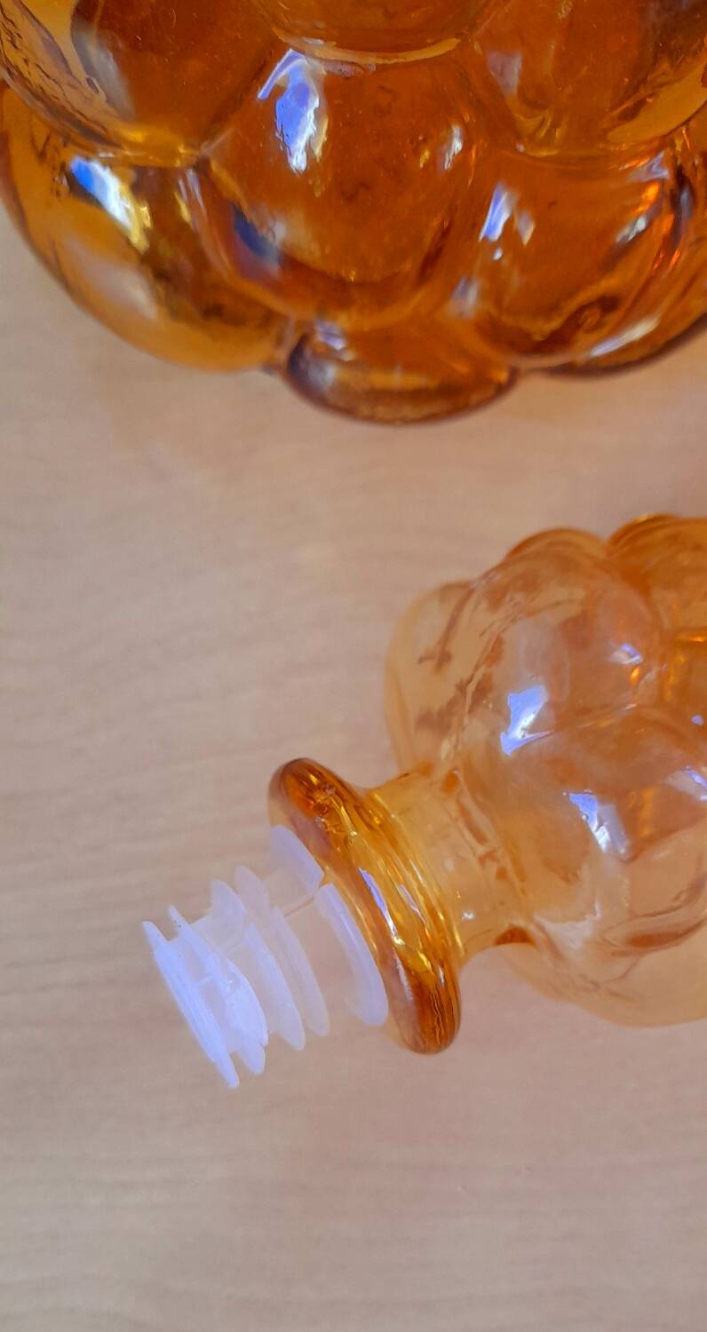 Amber Empoli glass carafe 70s