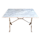 Marble bistro table with cast iron base