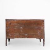 Commode rustique française en chêne massif à 3 tiroirs, vers 1850