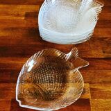 Lot of 8 plates arcoroc fish