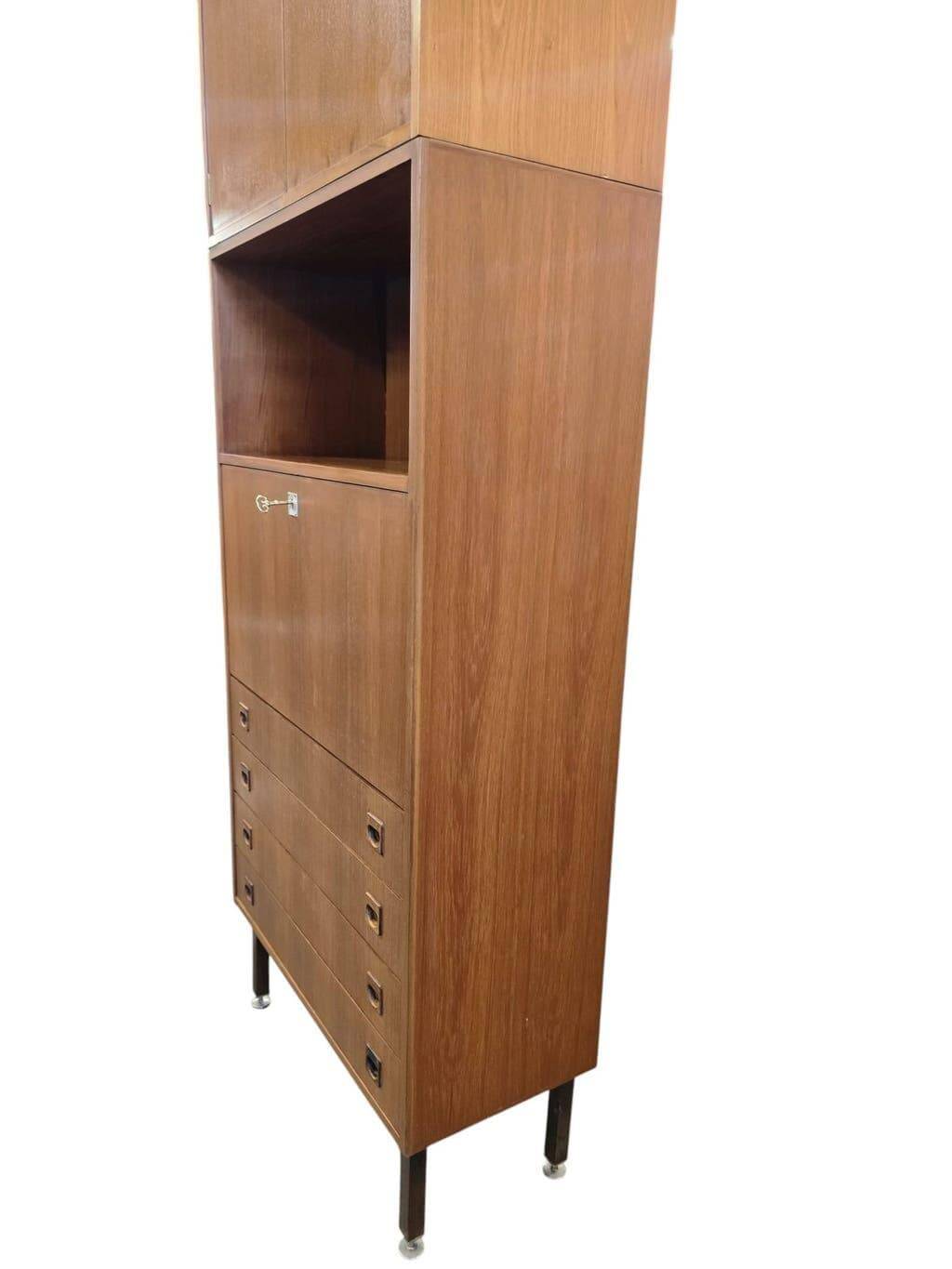 Bibliothèque/vitrine vintage en bois MDK