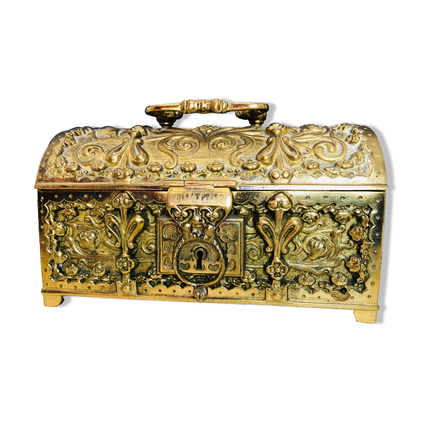 Gilded bronze jewelry chest
