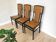 Set of 3 Vintage Dining Chairs: High Back, Leather Seat, Nailhead Trim